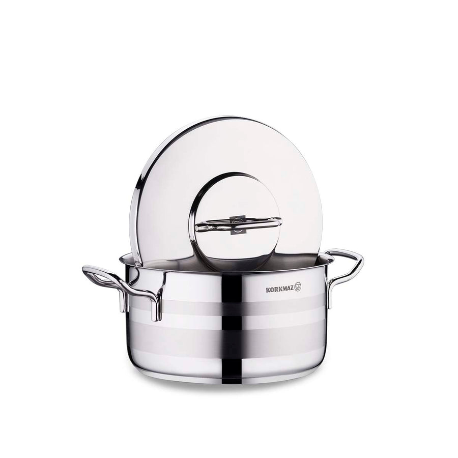 Korkmaz Astra Casserole 3.3L 20x11.5cm 18/10 Stainless Steel Induction Pot