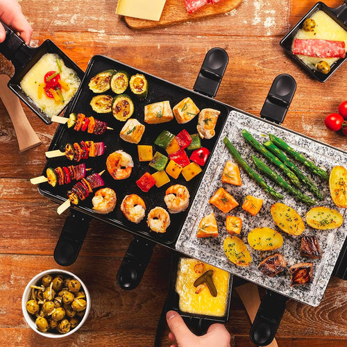 Russell Hobbs 3-in-1 Raclette Party Grill 8 Person Stone & Non-Stick Griddle