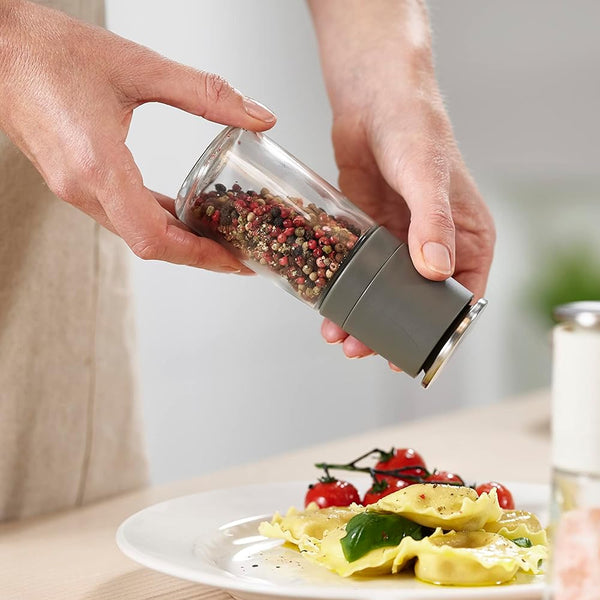 Joseph Joseph Milltop Non-Spill Salt and Pepper Mill Set - Black & Grey