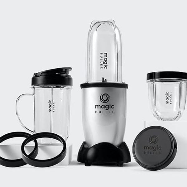 Magic Bullet 400W Blender & Mixer System – 9 Piece Set (Silver)