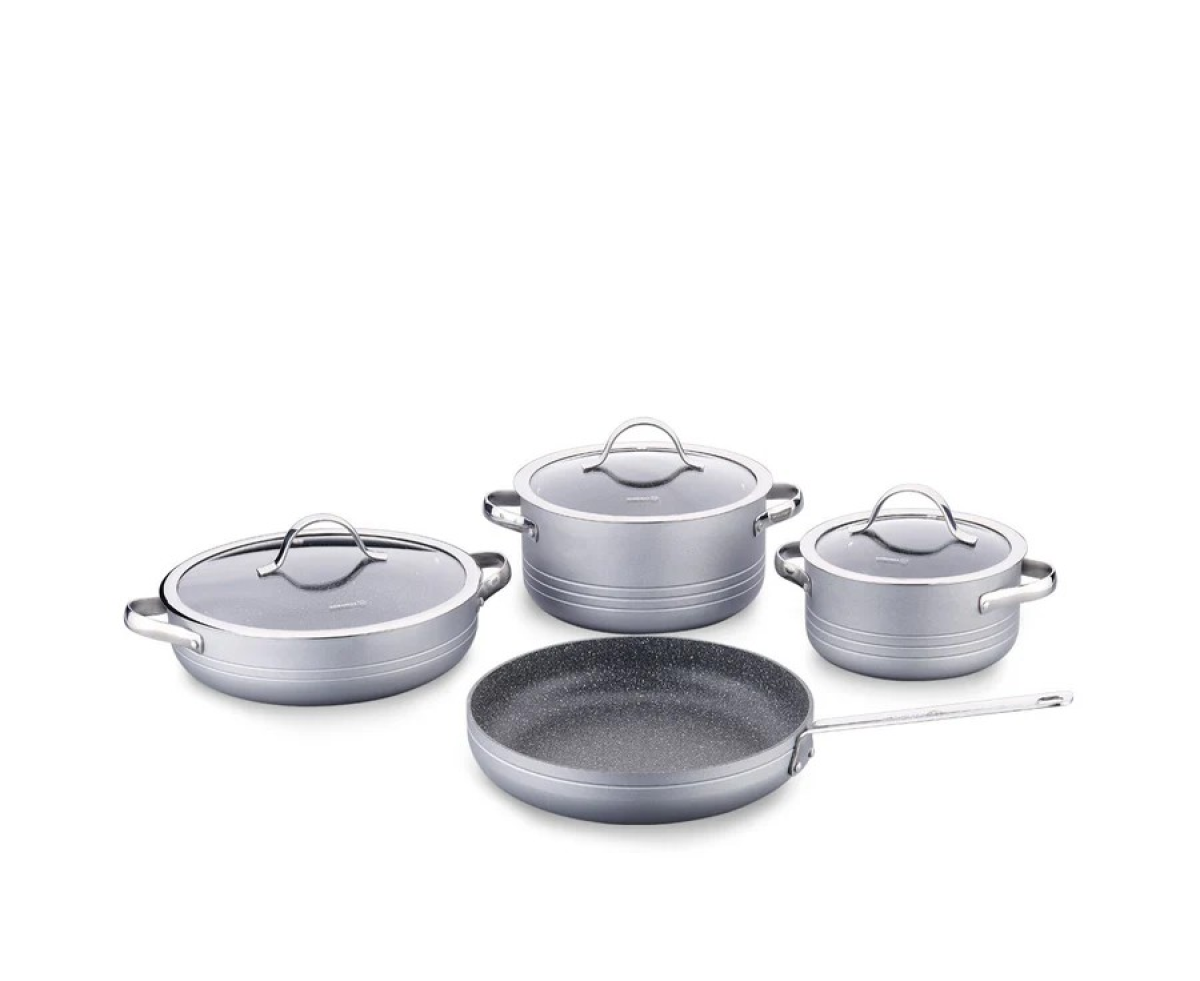 Korkmaz Linea 7-Piece Non-Stick Cookware Set Anthracite – A2619-5