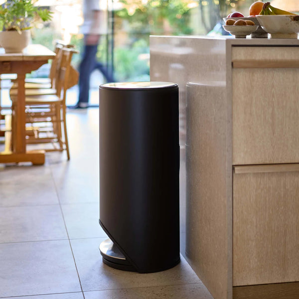 Joseph Joseph Arc 30L Easy-Push Pedal Bin Matt Black Soft-Close Kitchen Waste