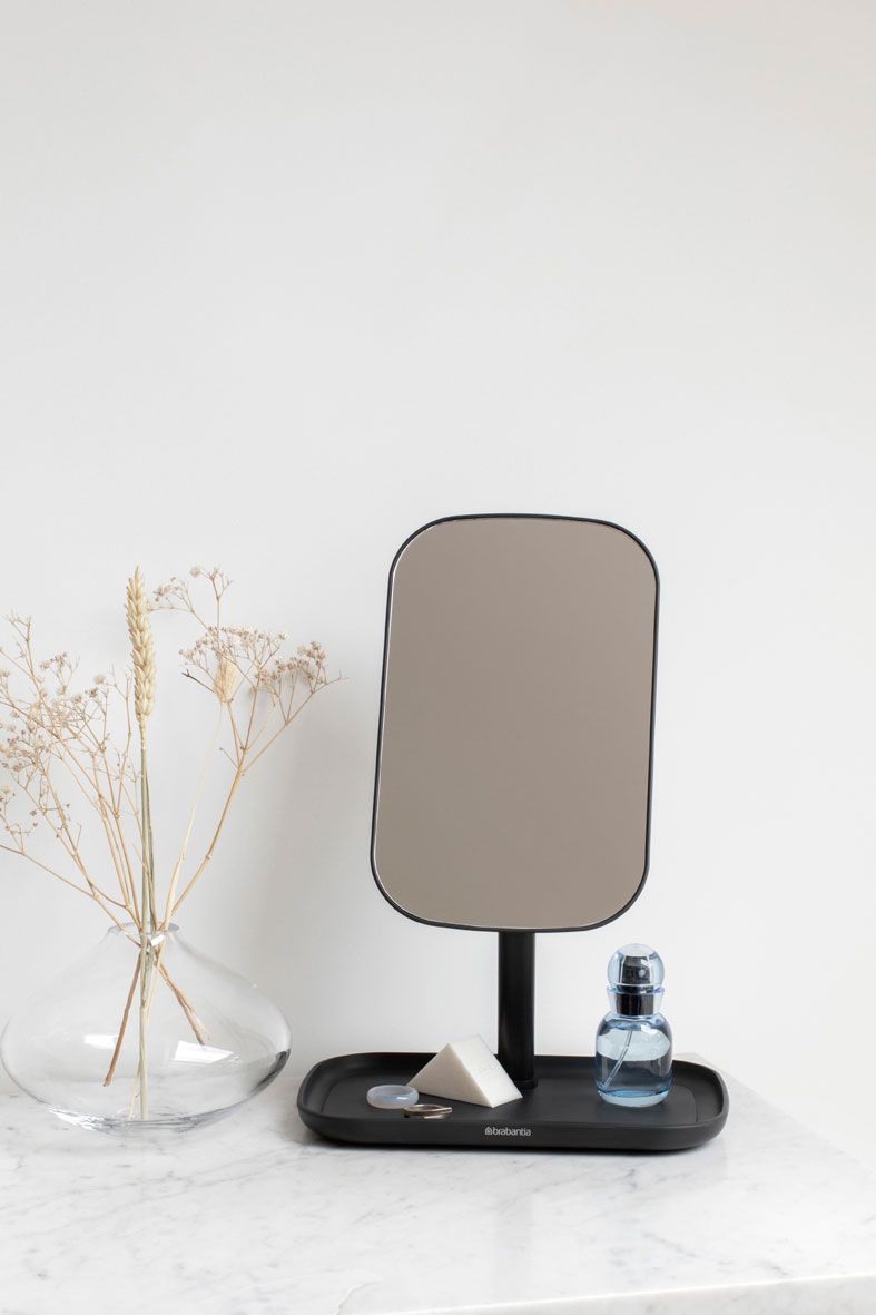 Brabantia ReNew Mirror with Storage Tray – Dark Grey