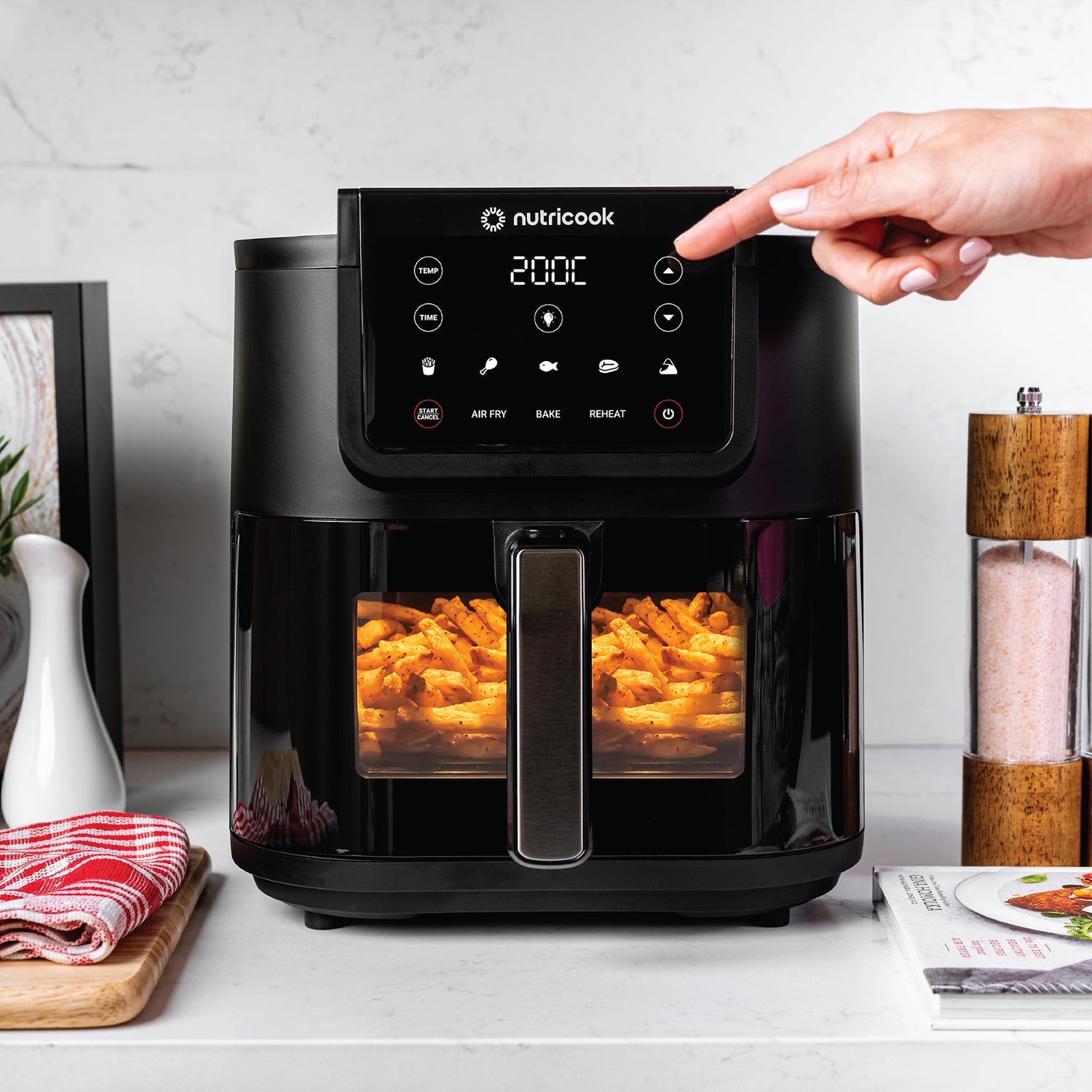 Nutricook Air Fryer Slim NC-AFS200 1700W 7.6L XL Vision Space Saving Cooker