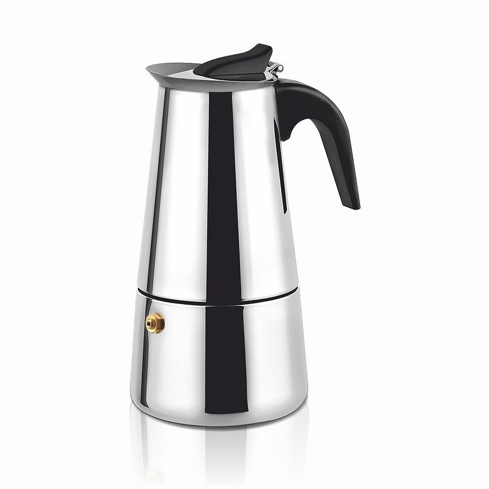 Haeger SS MOKA POT 6 Stainless Steel Stovetop Coffee Maker | 6 Cup