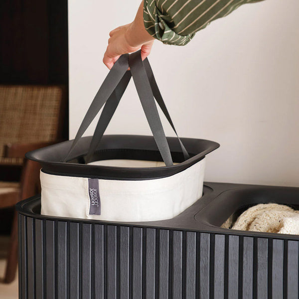 Joseph Joseph Tota Luxe 90L Black Bamboo Laundry Separation Basket - 5000005