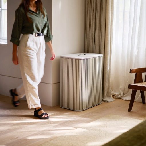 Joseph Joseph Tota Luxe 90L Laundry Separation Basket - Bamboo with Leather Handle