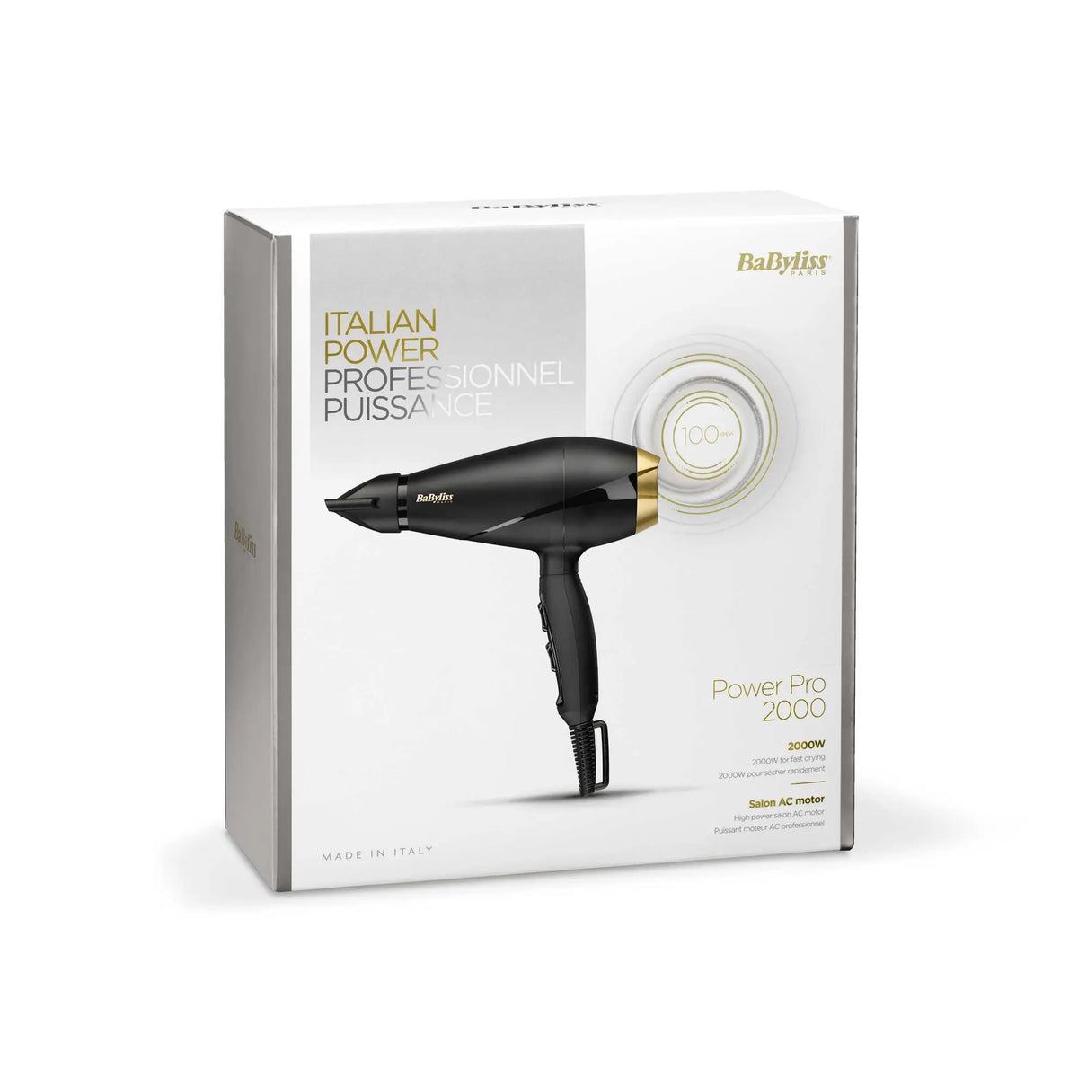 BaByliss Power Pro 2000 Hair Dryer 6704E 2000W – Black & Gold – view 4