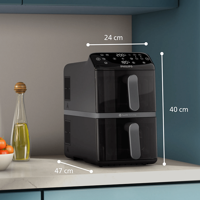 Philips Airfryer NA460/00 2750W 10L Stacked Dual Basket RapidAir Oven