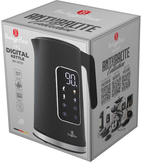 Berlinger Haus Digital Kettle 1.7L 2200W Keep Warm Touch BH-9737 – view 3 – Anthracite
