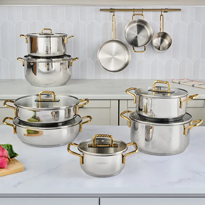 Karaca Gold Elegance 26 cm Stainless Steel Casserole Pot 3.52L 18/10