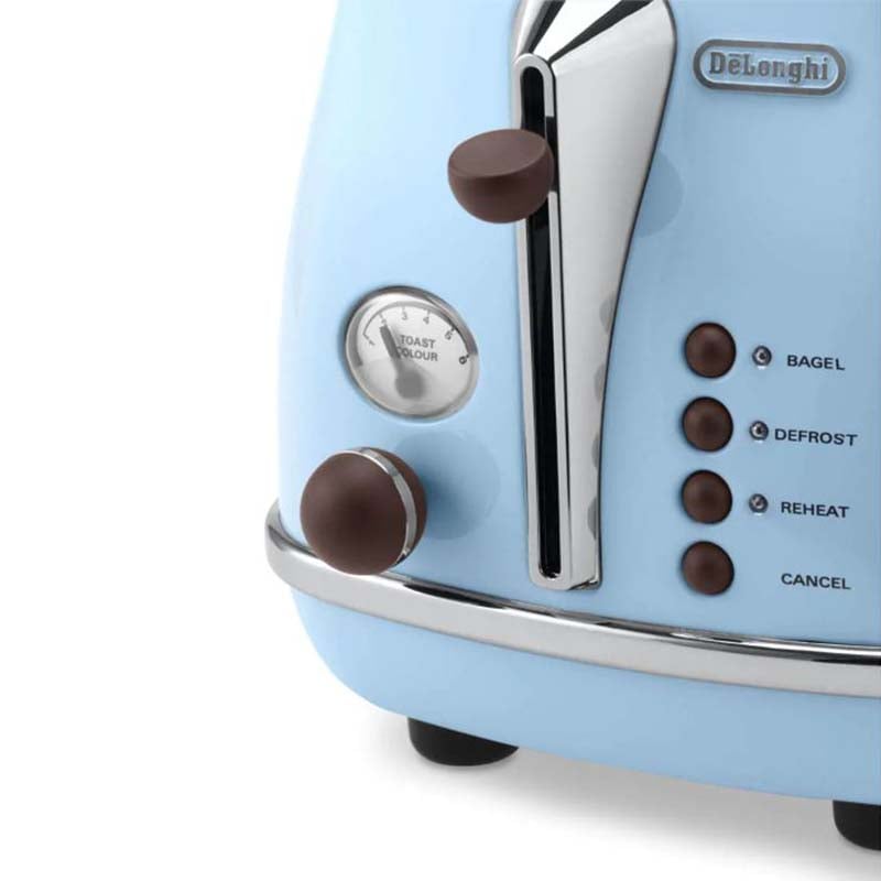 DeLonghi Icona Vintage 2-Slot Toaster 900W Azure Blue Retro CTOV 2003