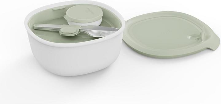 BergHOFF Leo lunchbox with flatware set sage view 2