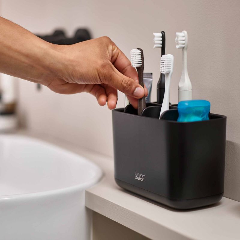 Joseph Joseph 70599 EasyStore Large Toothbrush Holder – Matt Black
