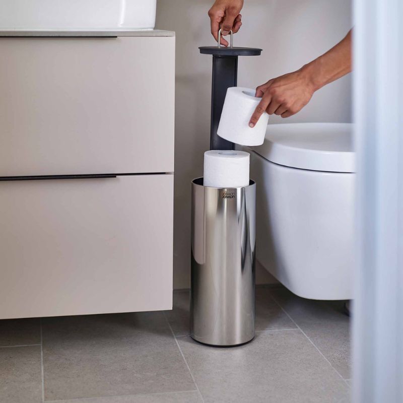 Joseph Joseph Easystore™ Luxe Stainless-Steel Concealed Toilet Roll Holder