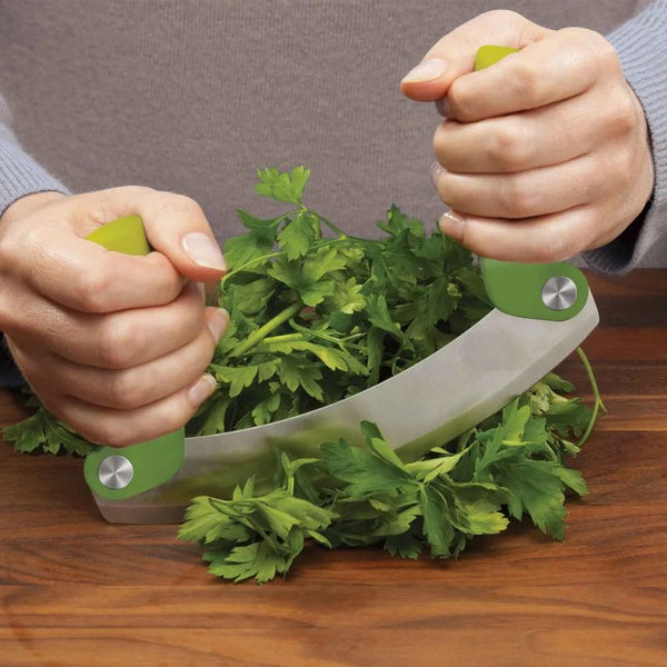 Joseph Joseph Mezzaluna Herb Chopper Foldable Lime Green Stainless Steel New