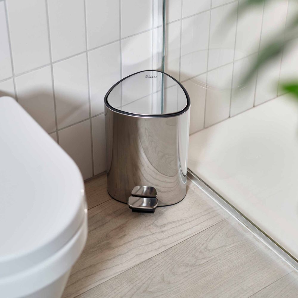 Joseph Joseph EasyStore Luxe 5L stainless steel pedal bin – view 2