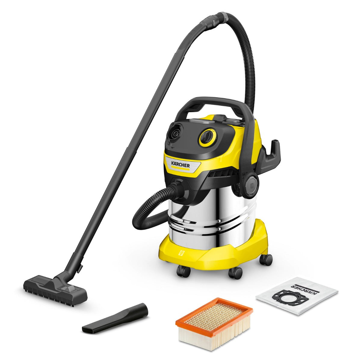 Karcher WD 5 Wet & Dry Vacuum – 1100W, 25L Stainless Steel
