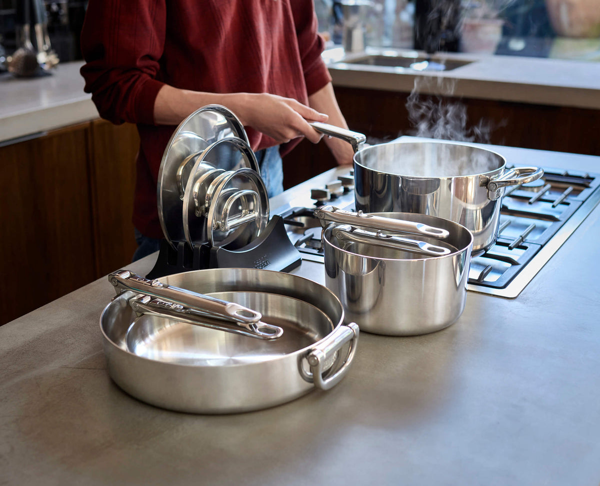 Joseph Joseph Space Steel Folding Handle 5-Piece Stainless Steel Cookware Set