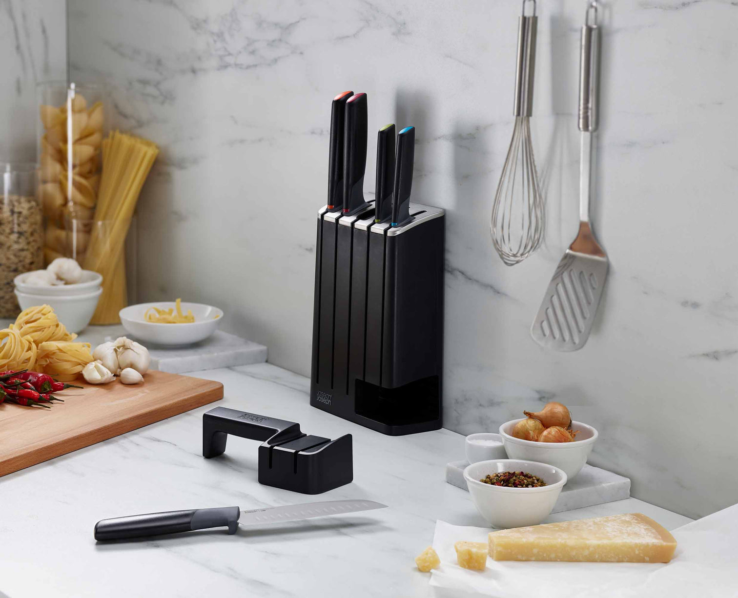 Joseph Joseph Elevate SlimBlock 5 Piece Multicolour Knife Set Sharpener