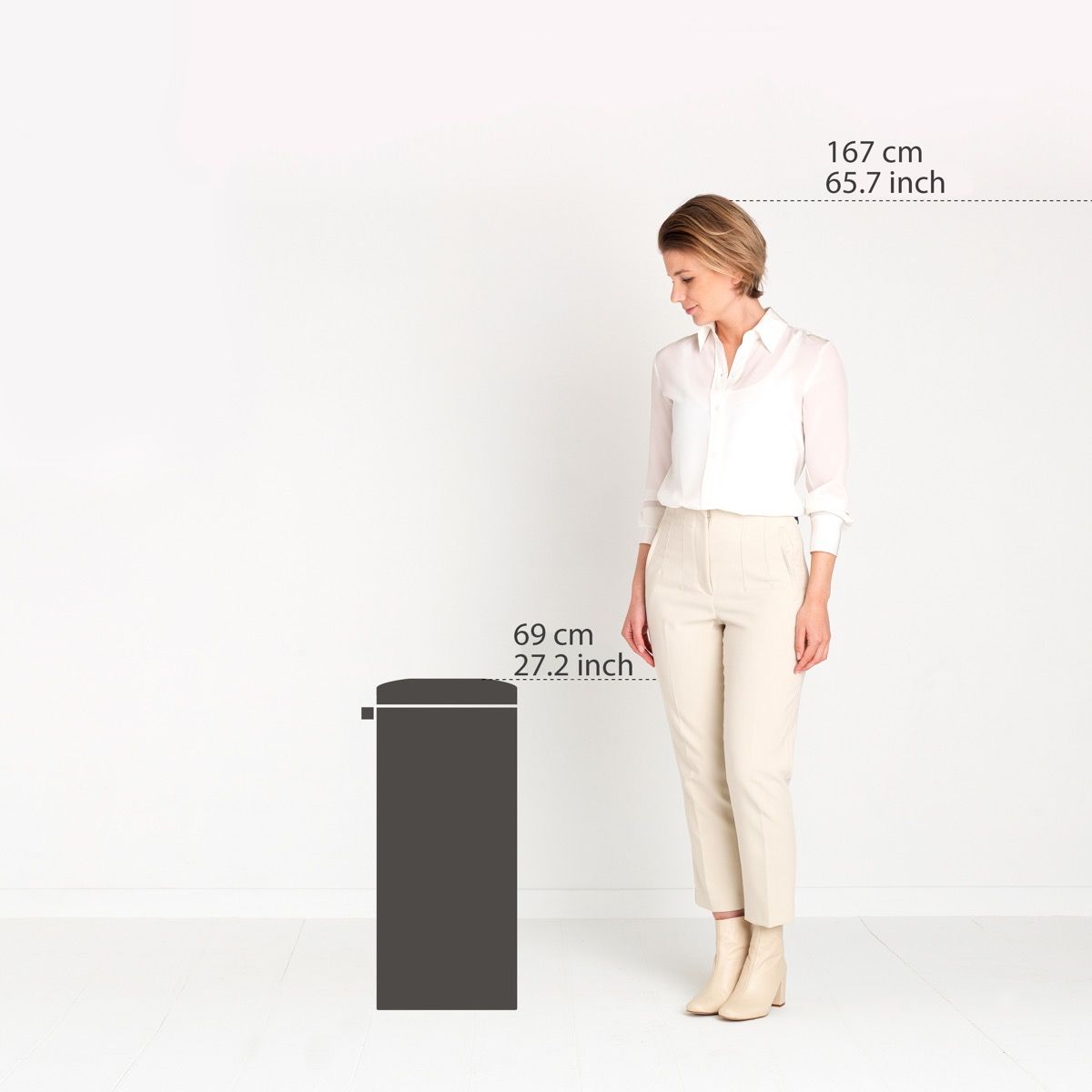 Brabantia Flame Guard Waste Paper Bin 30L – Matt Steel