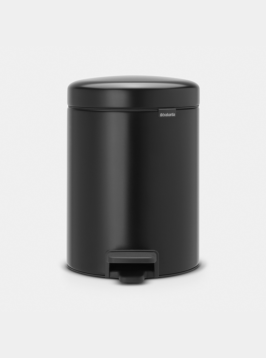 Brabantia newIcon Pedal Bin 5L with Plastic Bucket – Matt Black