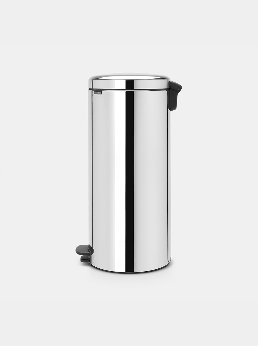 Brabantia newIcon Pedal Bin 30L with Plastic Bucket – Brilliant Steel
