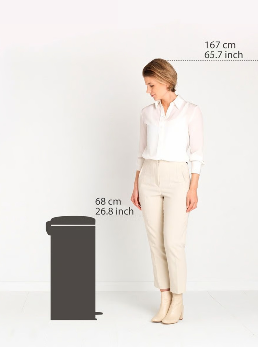 Brabantia newIcon Pedal Bin 30L with Plastic Bucket – Brilliant Steel