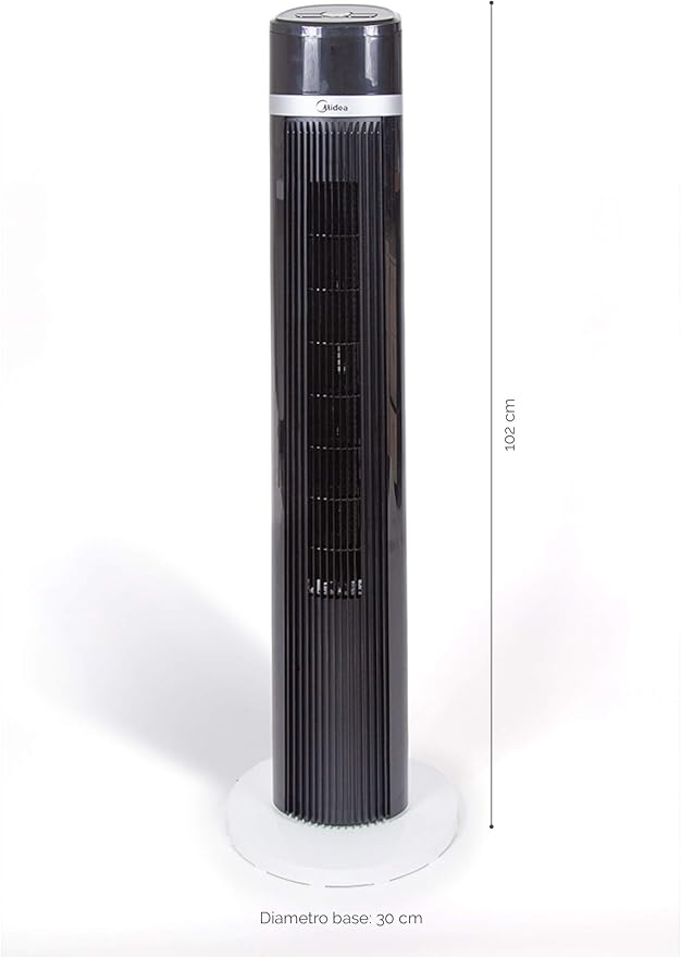 Midea, Tower Fan 3 Speeds + Remote Control And Oscillation Mode 45W