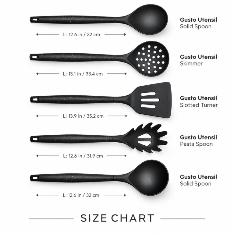 Karaca Gusto 12-Piece Knife & Kitchen Utensil Set with Block & Chopping Board – Black
