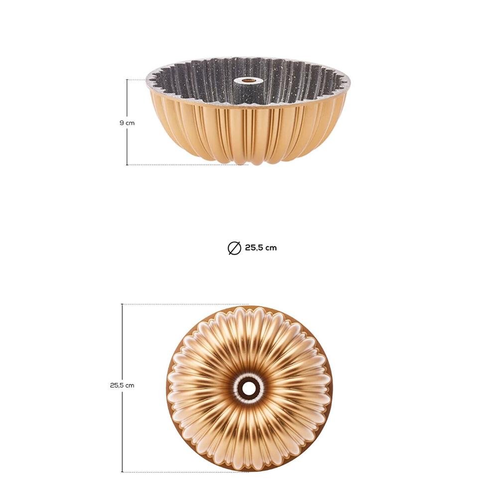 Karaca Cake Pro Sliced Cast Gold Cake Mold detail