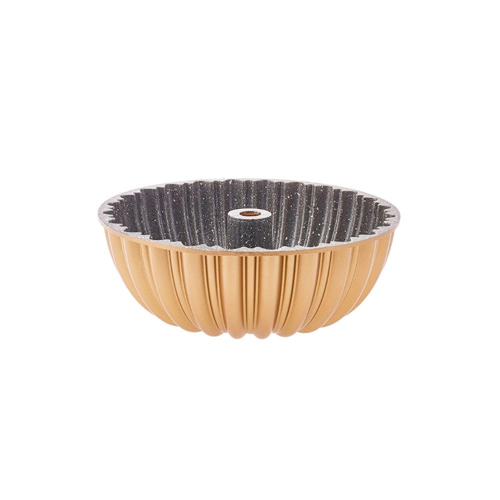 Karaca Cake Pro Sliced Cast Gold Cake Mold in use
