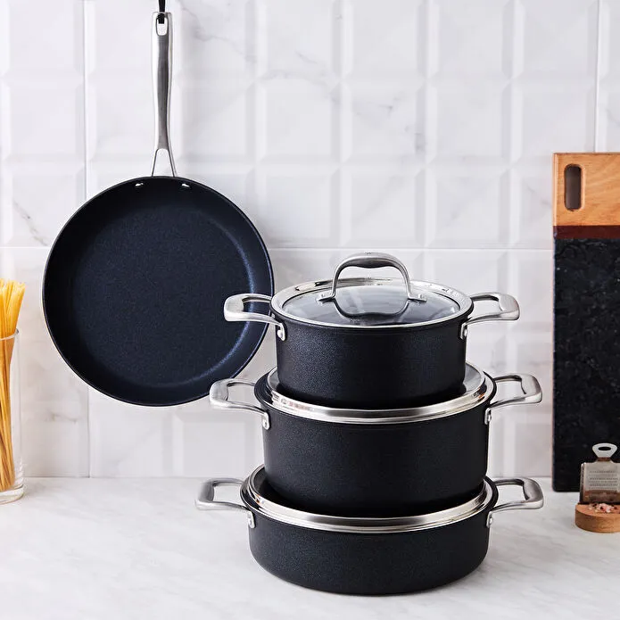Karaca BioDiamond Pro 7-Piece Induction Cookware Set Non-Stick Real Diamonds