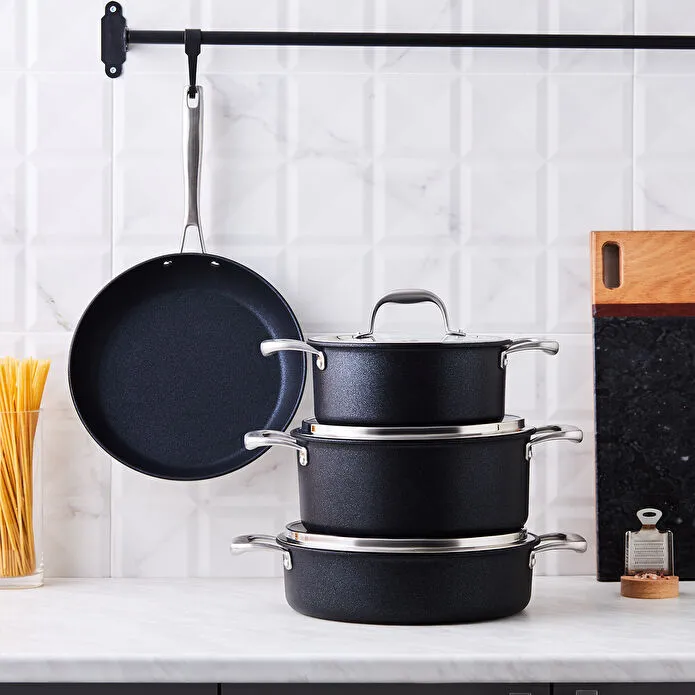 Karaca BioDiamond Pro 7-Piece Induction Cookware Set Non-Stick Real Diamonds