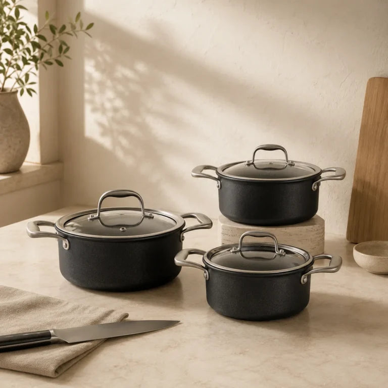Karaca BioDiamond Pro 6-Piece Non-Stick Induction Cookware Set,