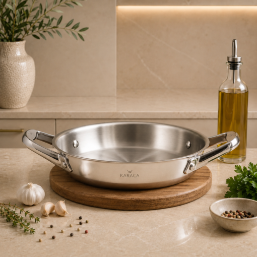 Karaca 3Ply PowerSteel 316+ Stainless Steel Frying Pan 20 cm 1L Induction