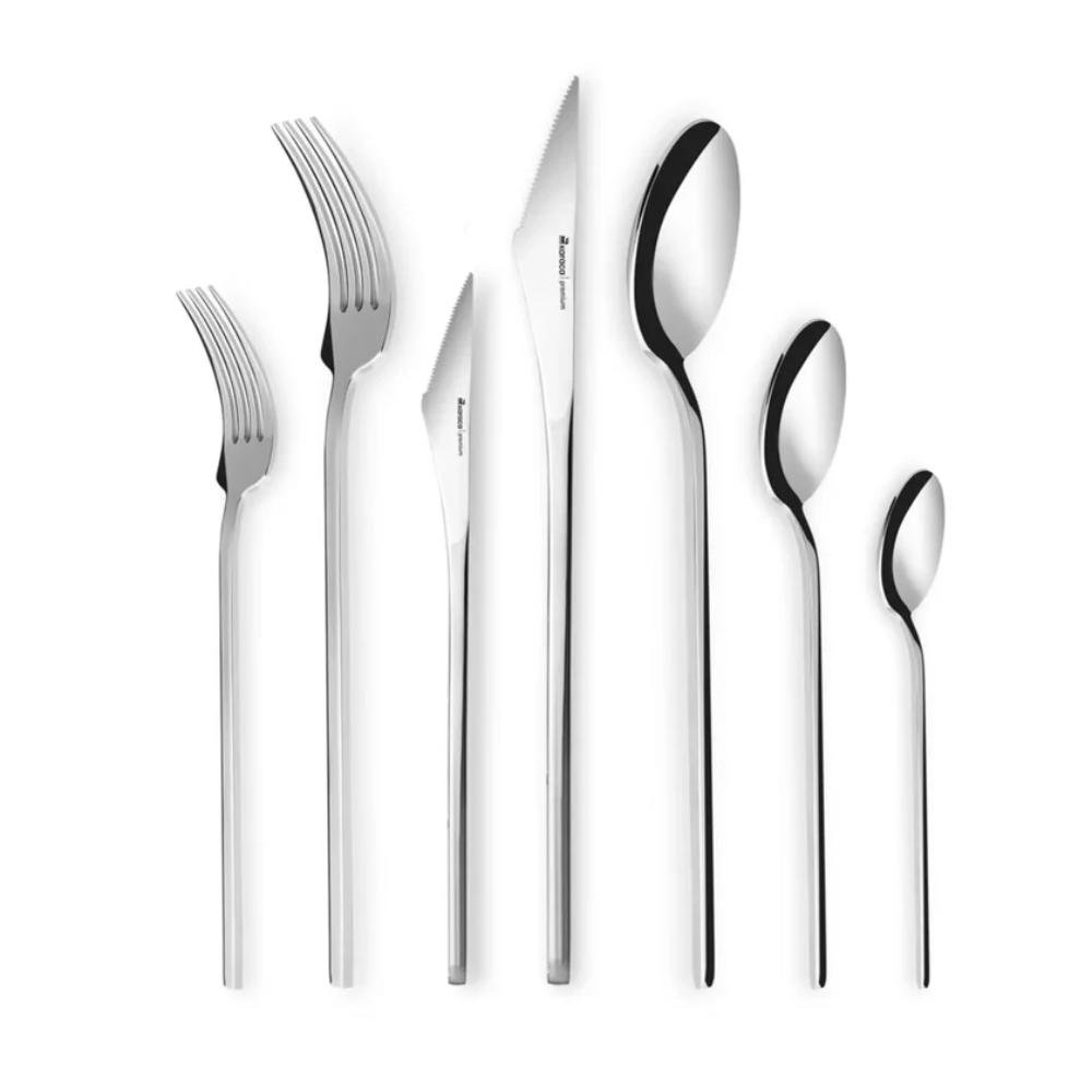 Karaca Look 84-Piece 12-Person Silver Cutlery Set