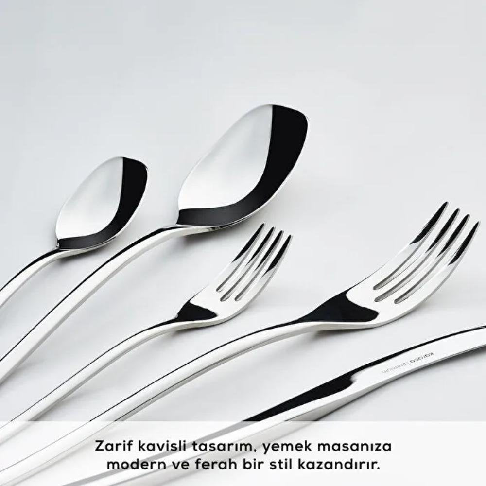 Karaca Dora Platinum 84-Piece Cutlery Set front view