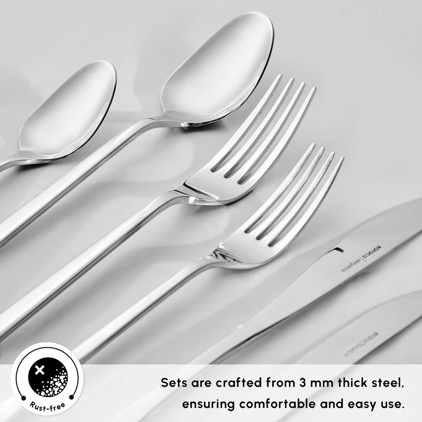 Karaca New Everest 84-Piece Cutlery Set 12 Person 18/10 Steel Red Dot Award