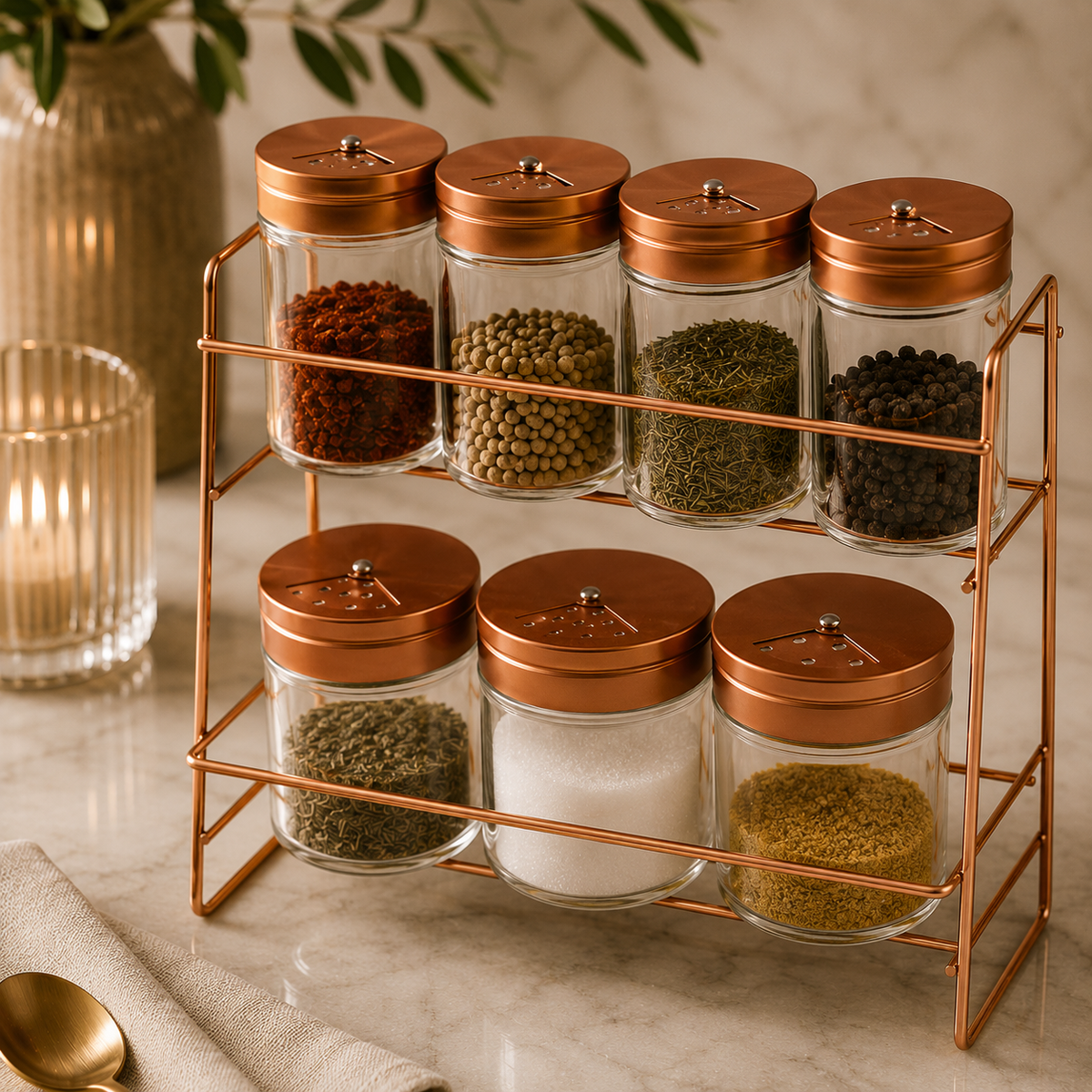 Karaca Top Copper 8-Piece Spice Set