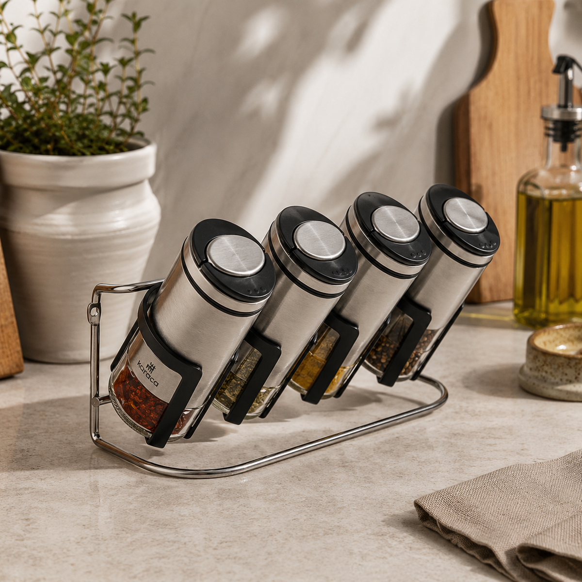Karaca Walter Inox Line 4-Piece Spice Set