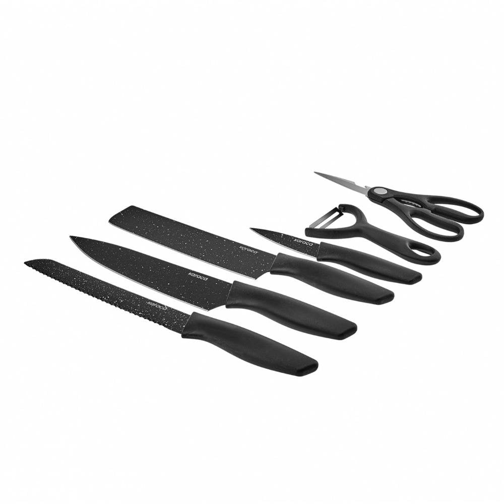 Karaca Stone 6-Piece Black Knife Set side view