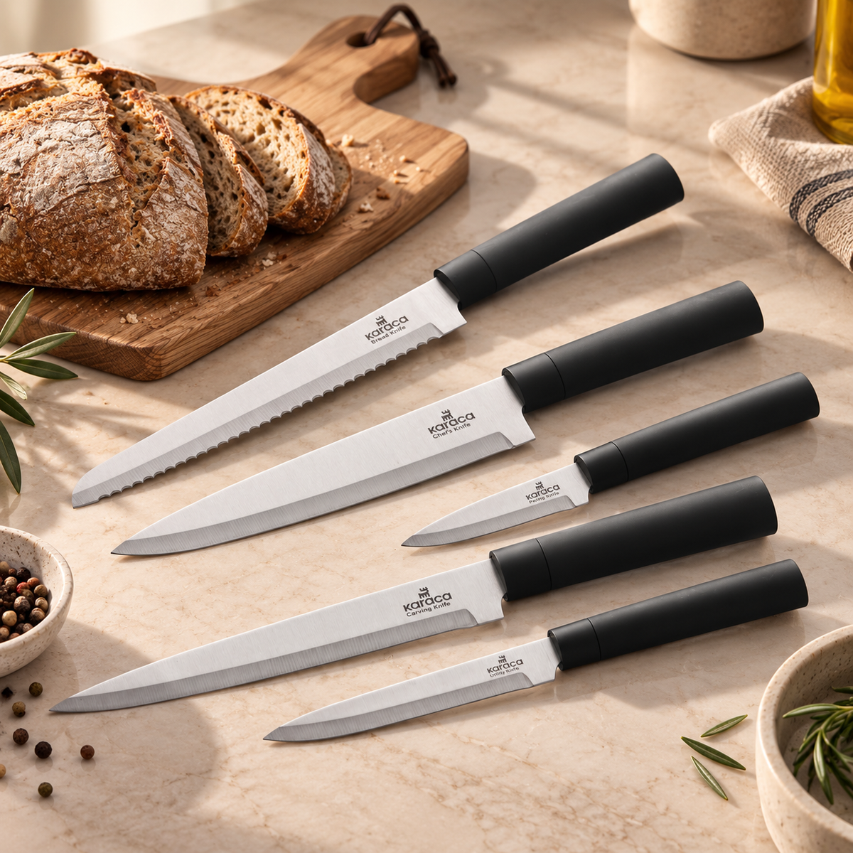 Karaca Burby 14-Piece Black Wood Utensil Set Lebanon