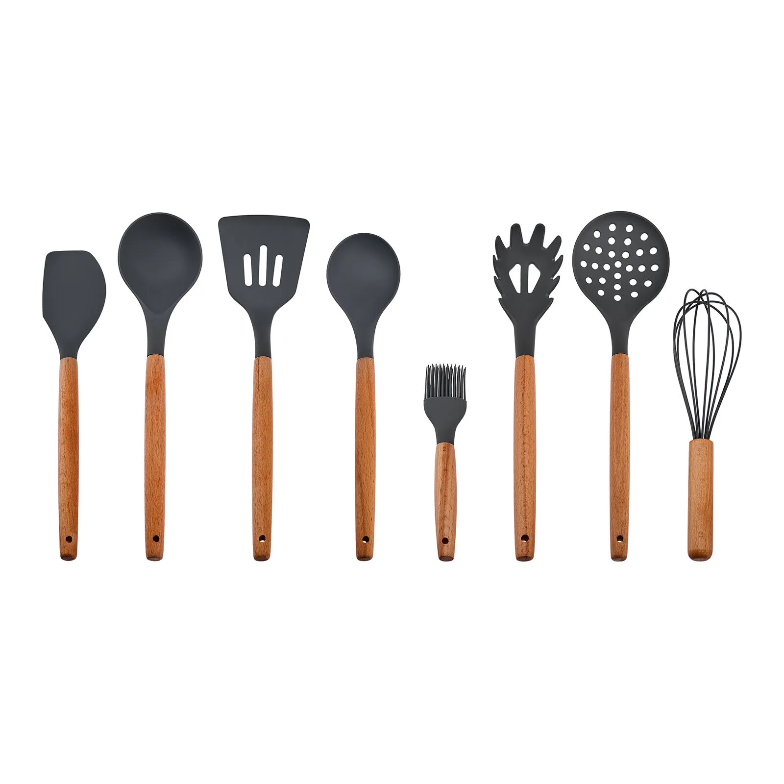 Karaca Burby 14-Piece Knife and Serving Set Grey Soft Touch Storage Block New