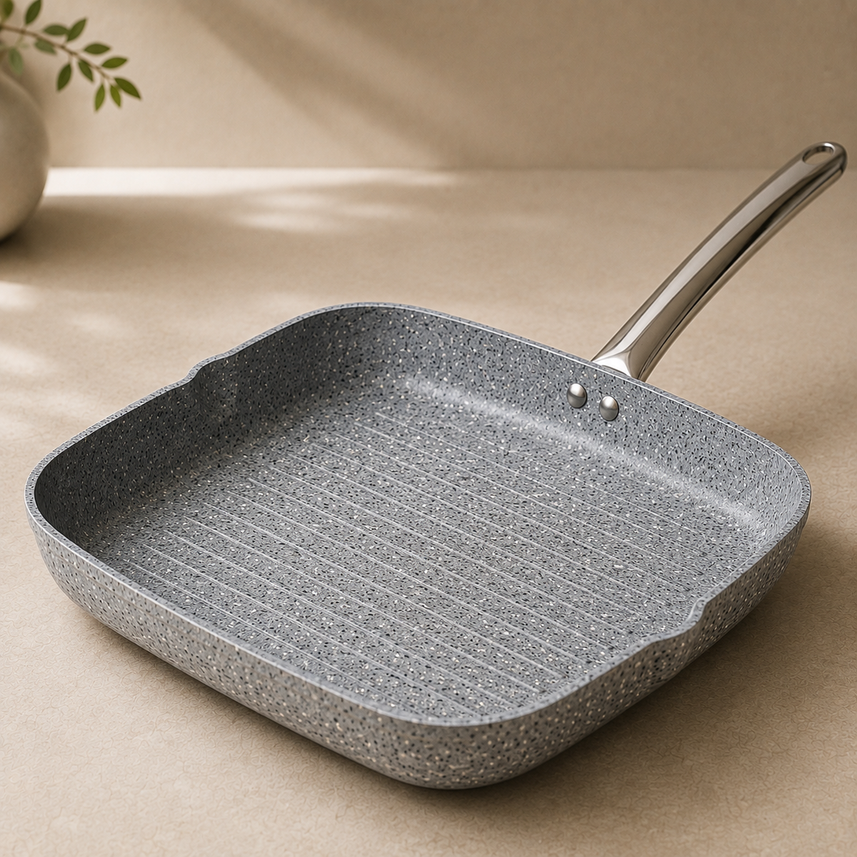 Karaca Biogranit Nare Blue Wok & Grill Pan Set close-up