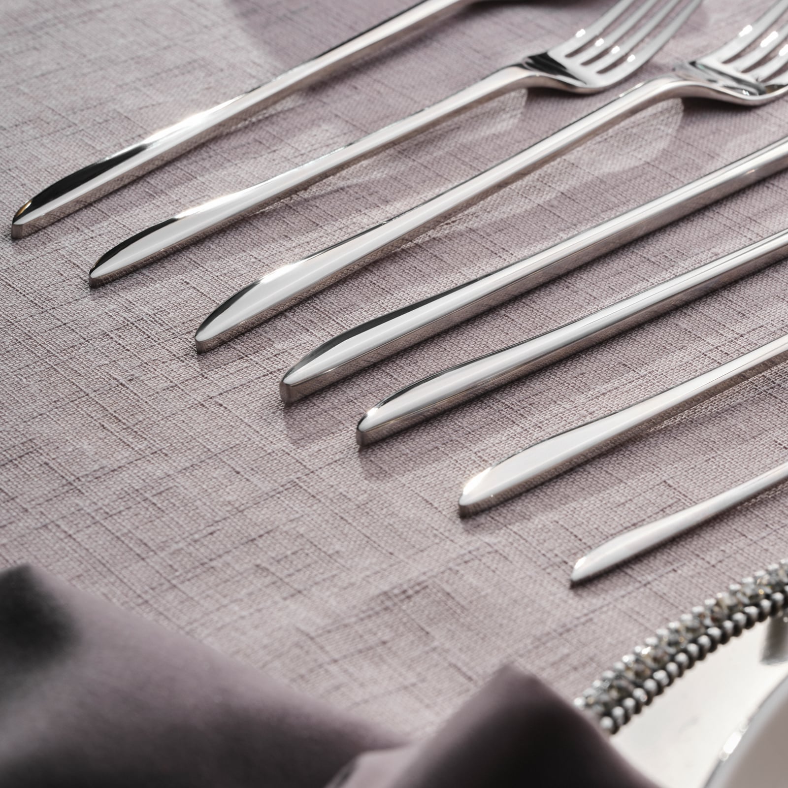Karaca Premium Platinum Von 84-Piece Cutlery Set 12 Person 18/10 Steel Modern