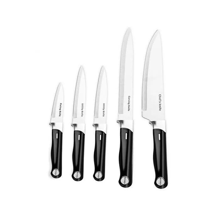 Karaca Mastermaid 6-Piece Knife Set Black Performer Steel Professional Block
