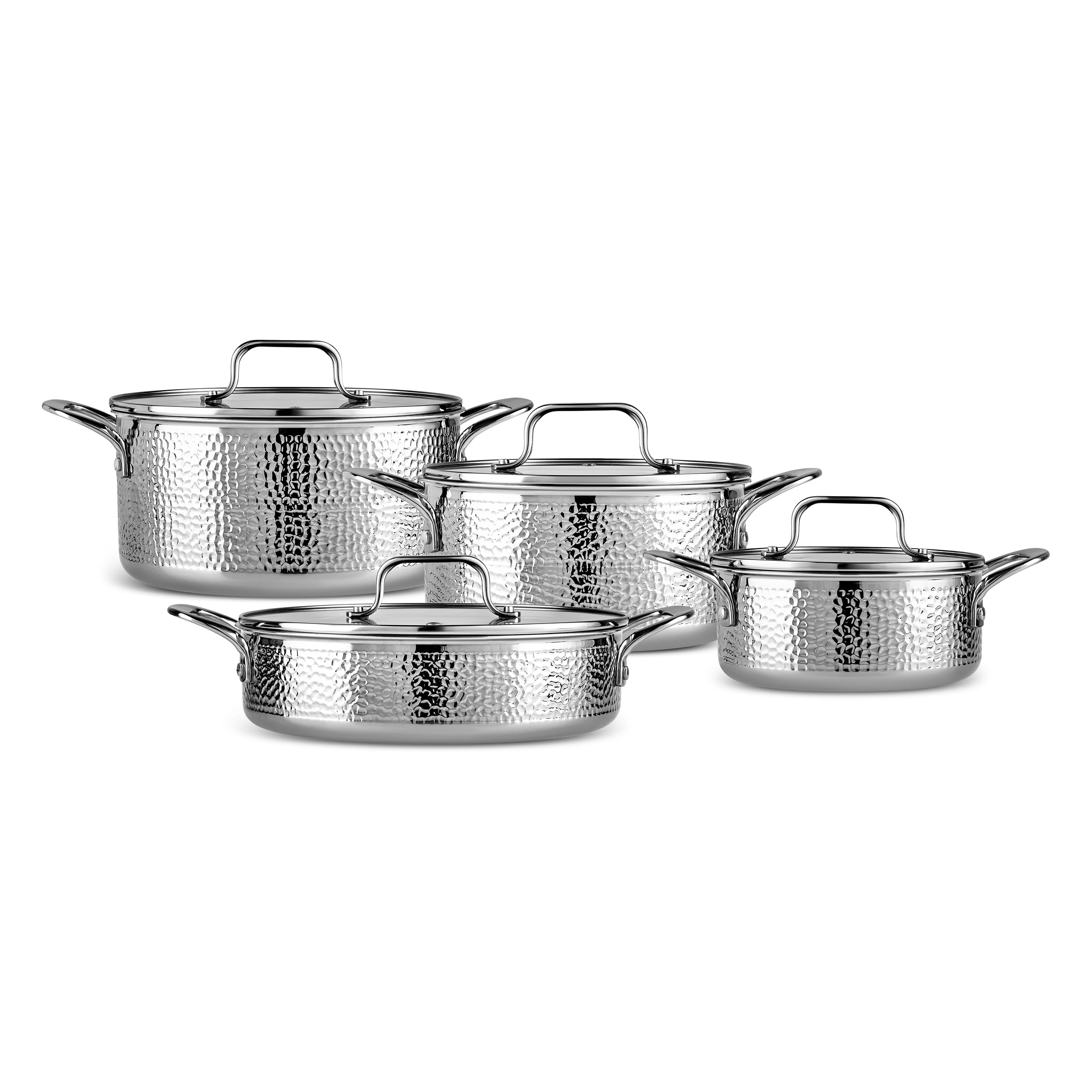 Karaca Powersteel 316+ Enzo 8-Piece Cookware Set 3-Ply Induction Steel New