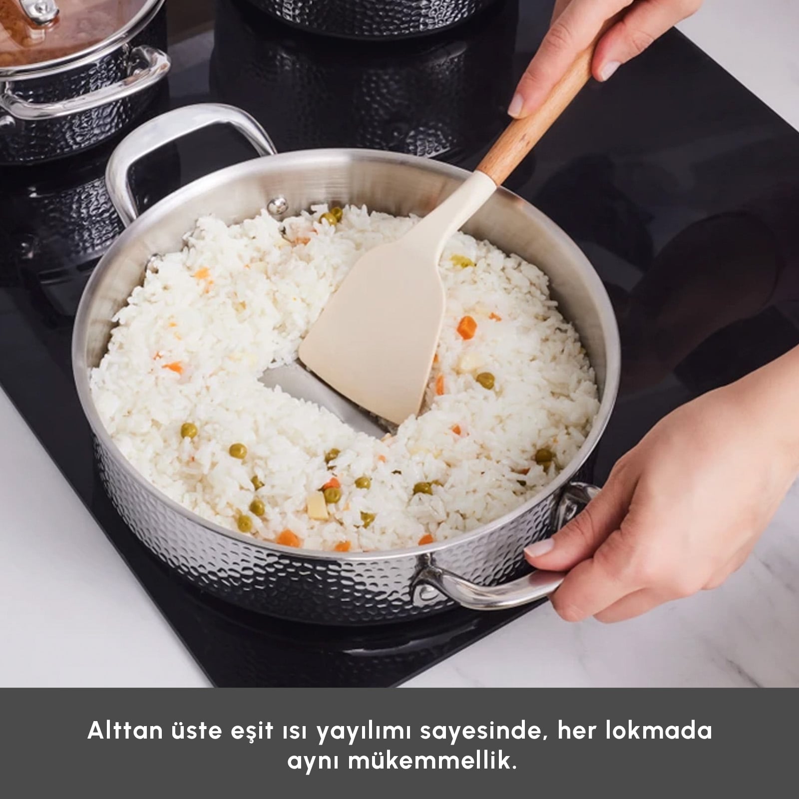 Karaca Powersteel 316+ Enzo 8-Piece Cookware Set 3-Ply Induction Steel New