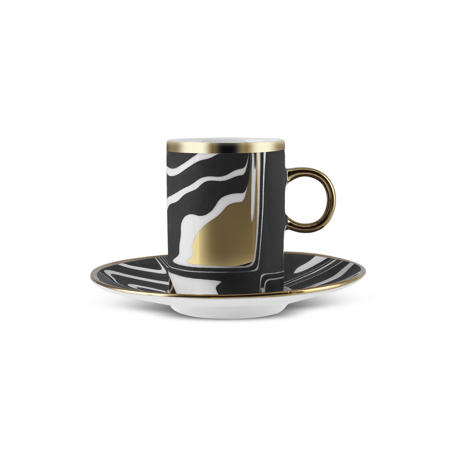 Karaca Tales 6-Piece Coffee Cup Set 90ml Bone Porcelain Modern Espresso New